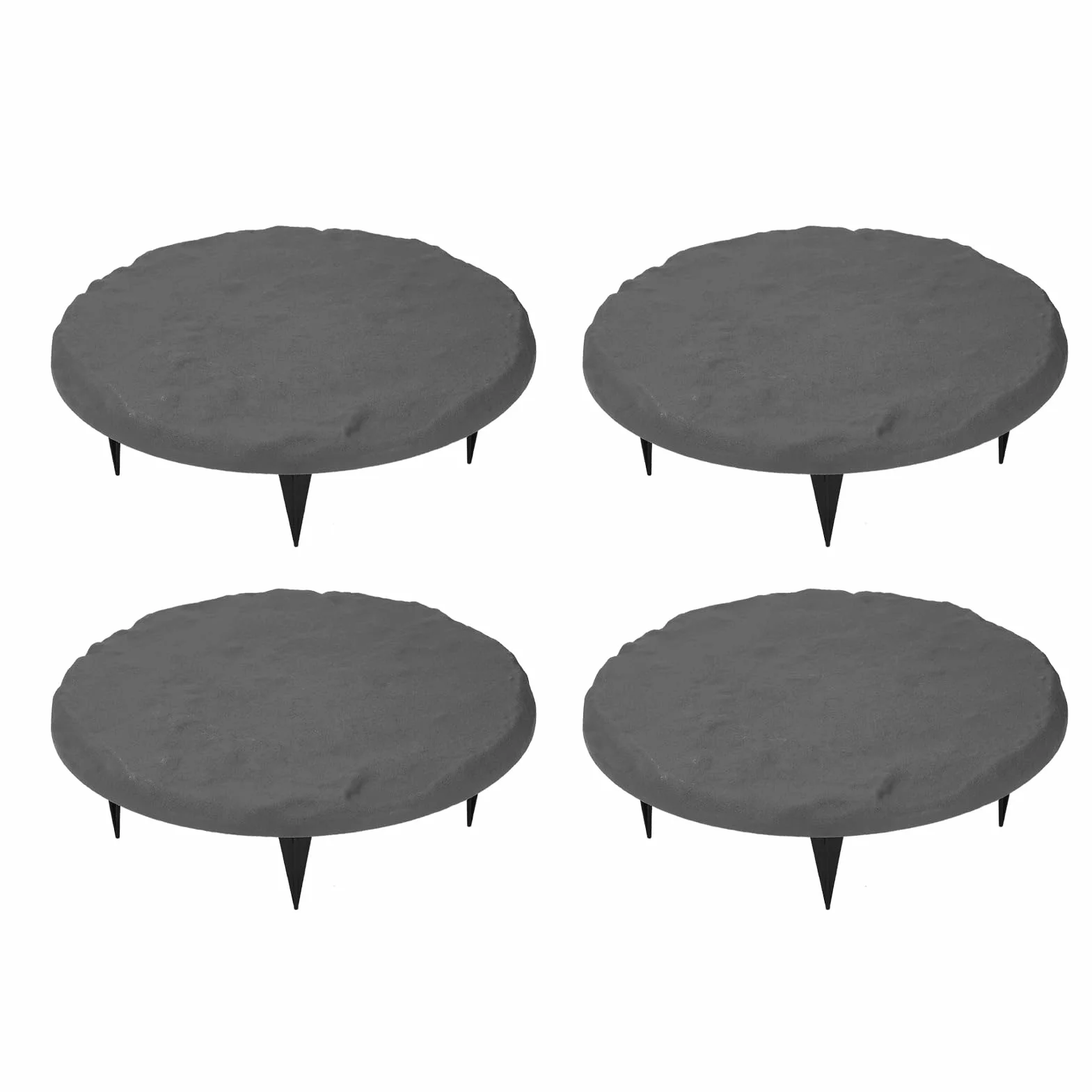 Pierres de gué Décoratives Circulaires de 15,5 Pouces avec Piquets de Sol, Pierres de Marche de Jardin en Résine pour Pavés D'Allée Extérieure, Allée, Pelouse, Cour, (Gray)