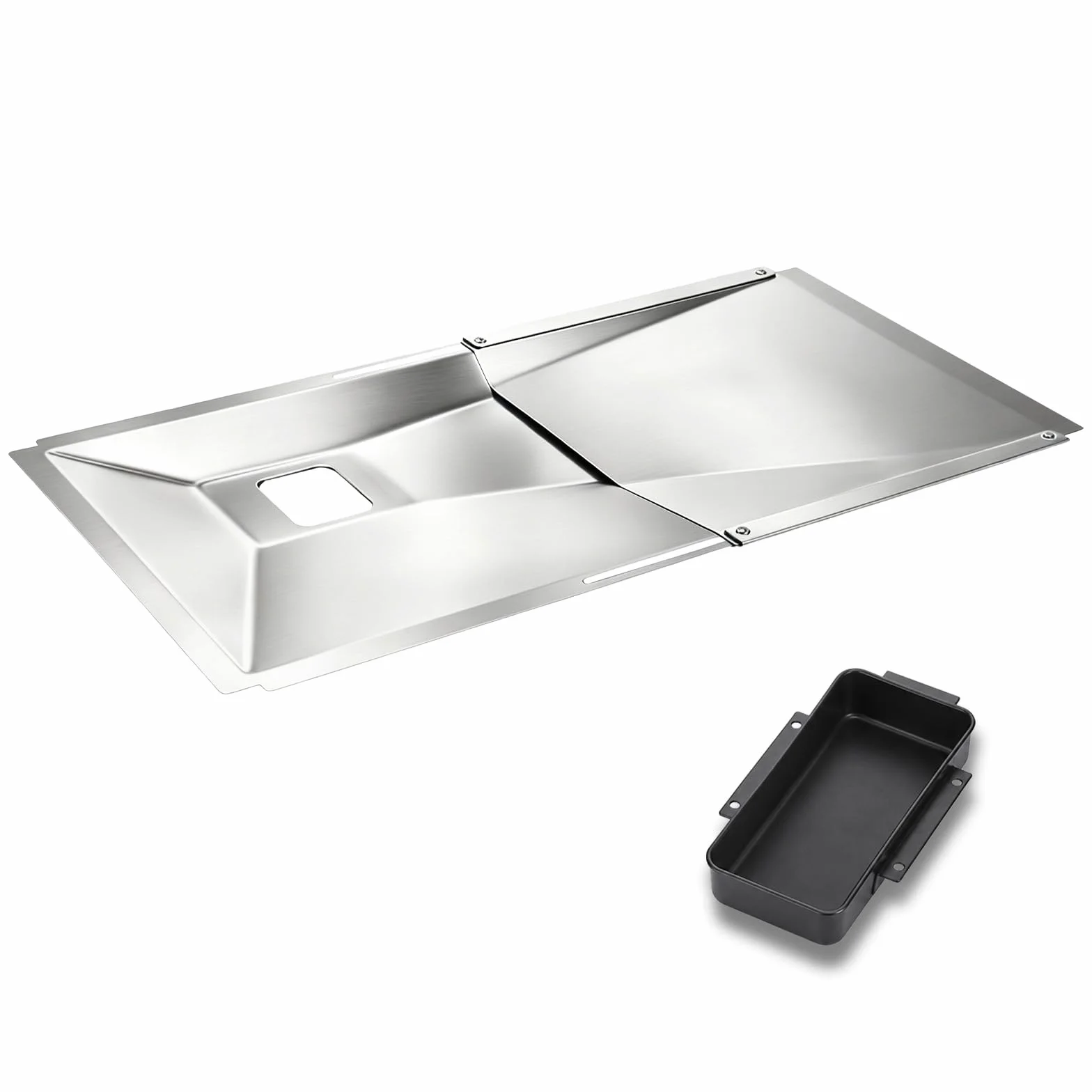 Denmay Bac à graisse universel, avec bac de récupération, bac d'égouttement réglable pour barbecue à gaz 3/4/5 brûleurs de Charbroil, Dyna Glo, Nexgrill, Kenmore et plus encore, bac récupérateur de