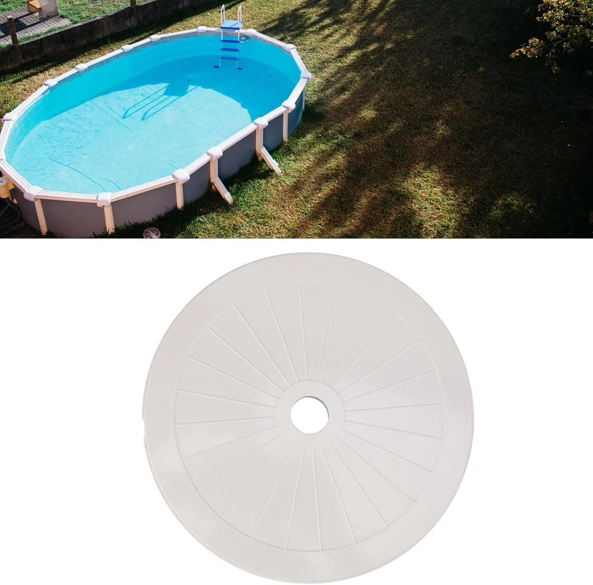 LATRAT 1 couvercle de skimmer de piscine, robuste et facile à installer, couvercle rond en plastique pour skimmer de piscine