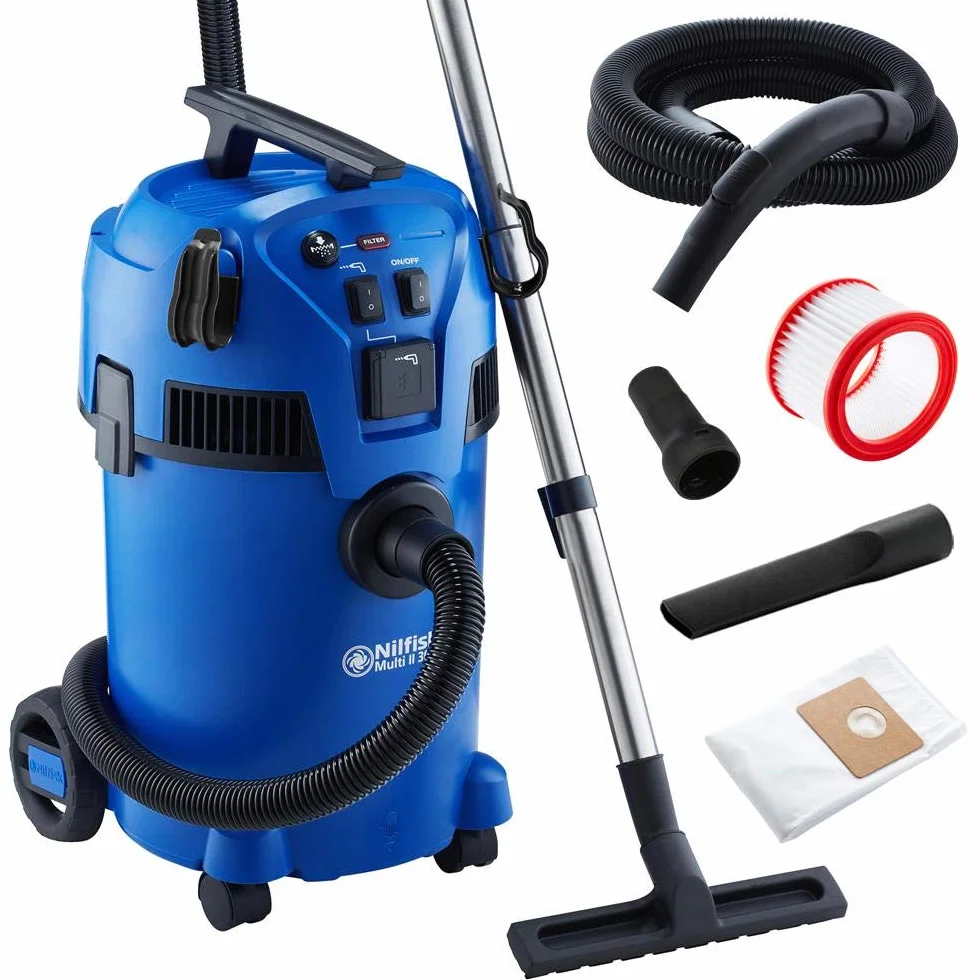 Nilfisk Multi II 30L T Aspirateur Eau et Poussière avec Prise Électrique pour la Maison, Jardin et Voiture (1400 W)