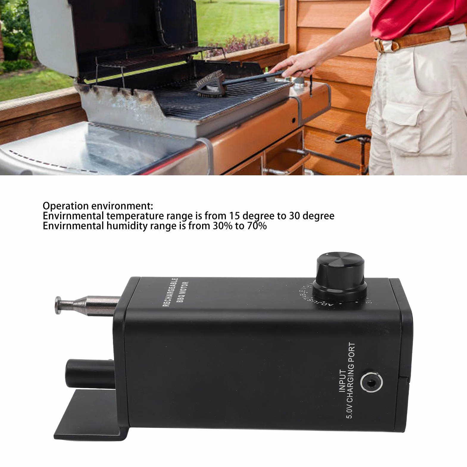 Remplacement du Moteur de Rôtissoire, Interrupteur étanche, Moteur de Gril de Rôtissoire 10 W, Vitesse Réglable, Fonction d'inversion Automatique pour Barbecue