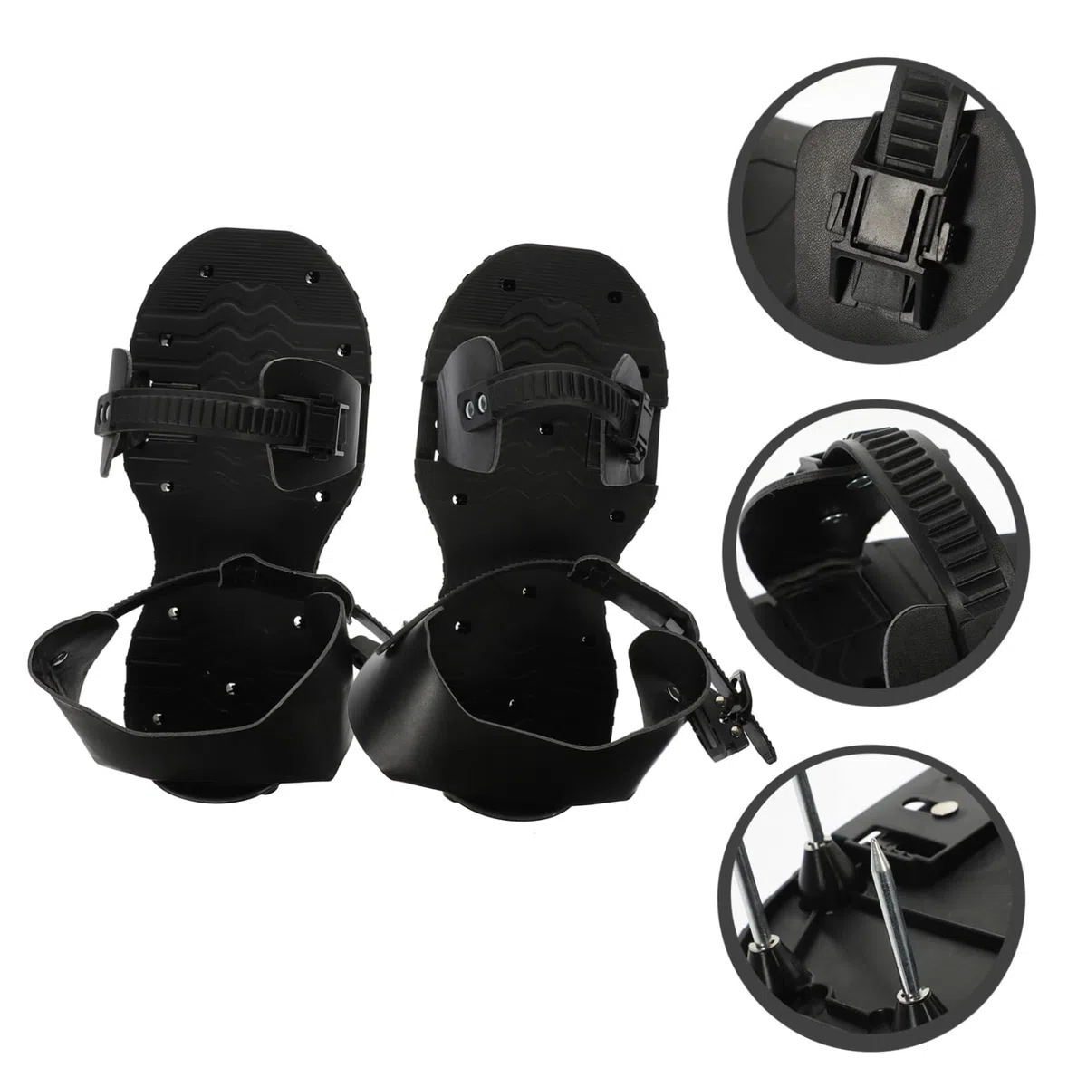 Gatuida 1 Paire Chaussures Aérateurs de Pelouse Sandales de Jardinage Réglables pour Aération Gazon Outil de Jardinage Pratique PU Noir pour la Circulation de Air Nutriments