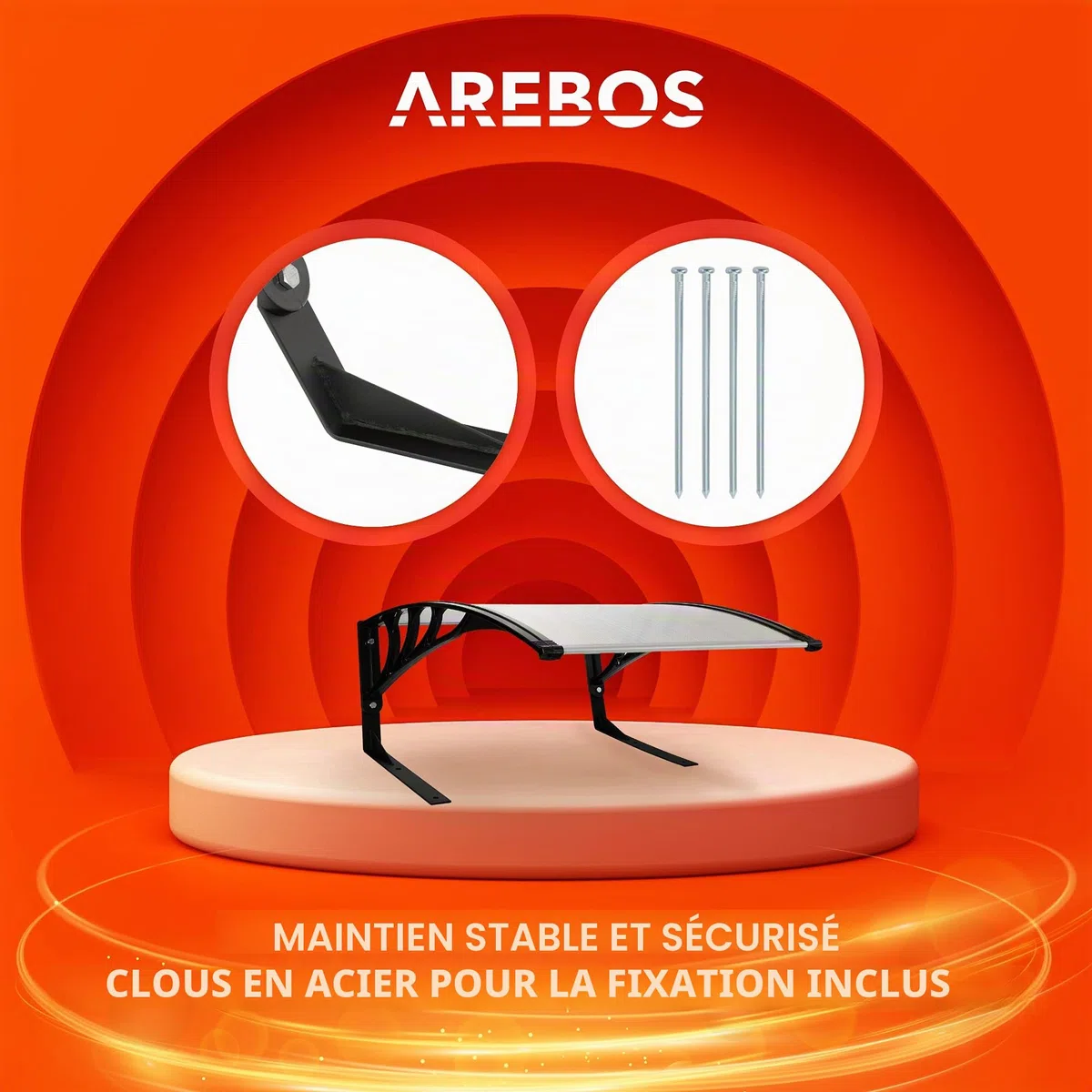Arebos Garage de Tondeuse Robot | Abri pour Robot | Taille 102 x 79 x 46 cm | Résistant aux intempéries + Protection UV | avec Pieds en métal | matériel de Montage Inclus
