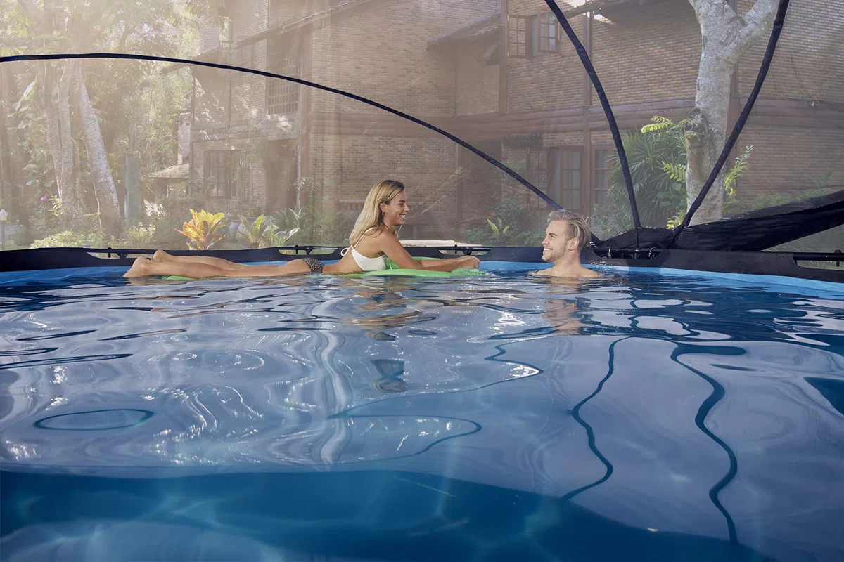 EXIT Toys Bulle Piscine Ronde ø 305 cm pour Piscines Hors Sol – Dôme Piscine Compatible Intex Bestway et EXIT 300 à 310 cm – Abri Piscine Repliable – Transparent