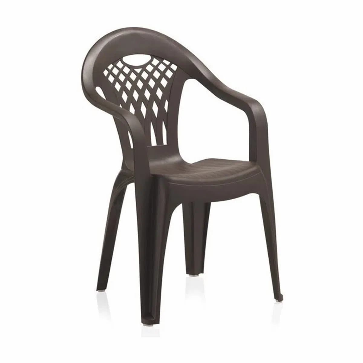 PEGANE Lot de 6 chaises de Jardin empilables en résine Coloris Marron - Longueur 58 x Profondeur 54 x Hauteur 86 cm