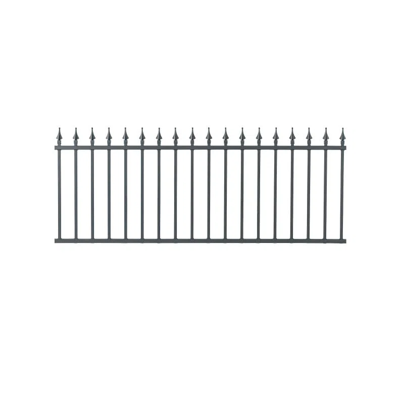 Gardenode Clôture de Jardin Panneau de clôture barrière de Jardin Aluminium flèches L 2m Gris